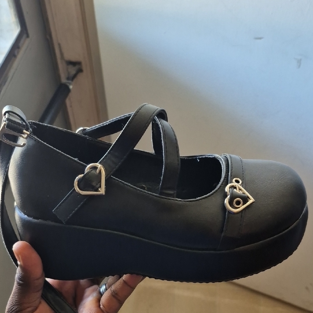 Black Platform Mary Jane Shoes